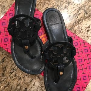 Tory Burch Miller Sandal Bright Navy Sparkle Suede